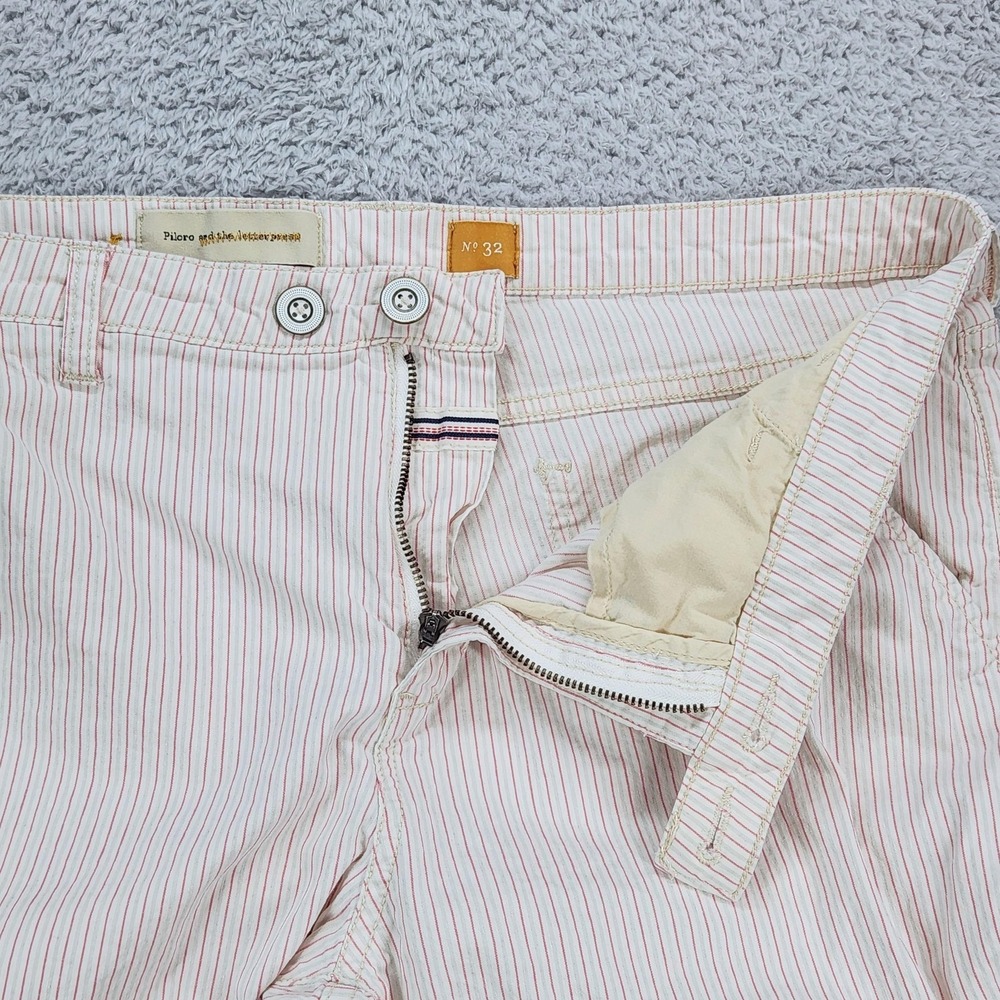 Pilcro And The Letterpress Pants Womens 32 Off White Pink Stripe Chino Cropped - Picture 10 of 16